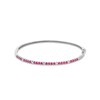 Thumbnail Image 1 of Certified Ruby and 0.15 CT. T.W. Diamond Alternating Bangle in 10K White Gold