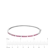 Thumbnail Image 3 of Certified Ruby and 0.15 CT. T.W. Diamond Alternating Bangle in 10K White Gold