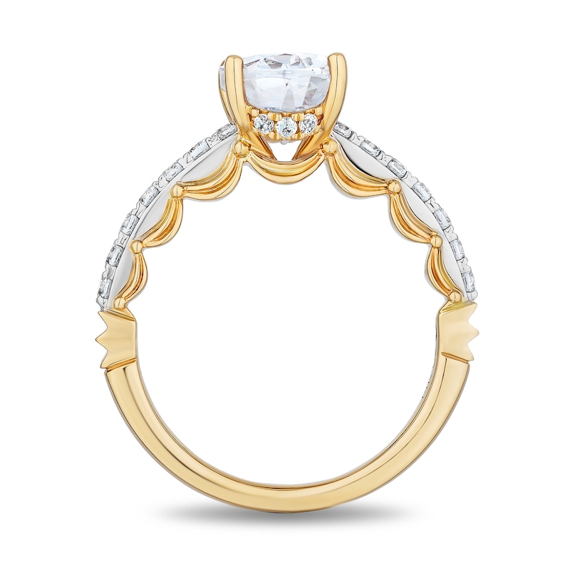 Main Image 3 of Enchanted Star Belle 2.30 CT. T.W. Oval Certified Lab-Grown Diamond Engagement Ring in 14K Two-Tone Gold (F/VS2)