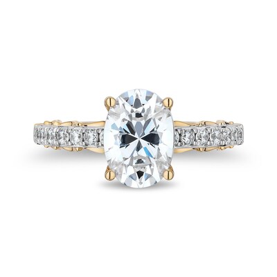 Enchanted Star Belle 2.30 CT. T.W. Oval Certified Lab-Created Diamond Engagement Ring in 14K Two-Tone Gold (F/VS2)