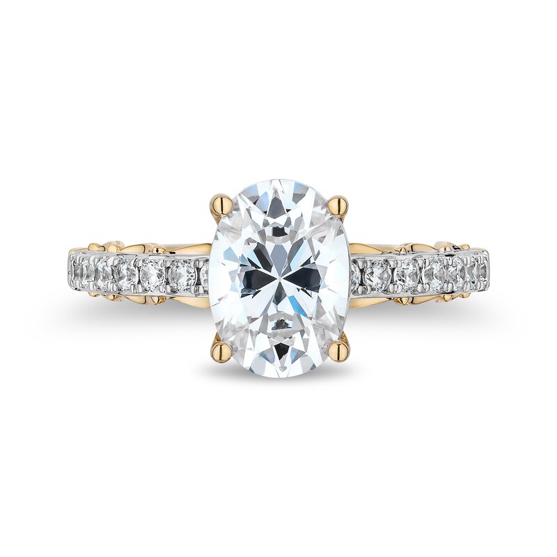 Main Image 4 of Enchanted Star Belle 2.30 CT. T.W. Oval Certified Lab-Grown Diamond Engagement Ring in 14K Two-Tone Gold (F/VS2)