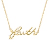 Thumbnail Image 1 of Lowercase Cursive "faith" Necklace in 10K Gold