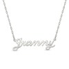 Thumbnail Image 1 of Lowercase Cursive "grammy" Necklace in 10K White Gold
