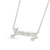 Thumbnail Image 2 of Lowercase Cursive "grammy" Necklace in 10K White Gold