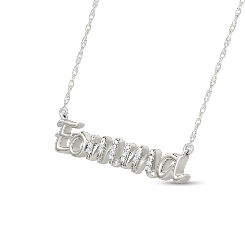 Main Image 2 of 0.04 CT. T.W. Diamond Korean "Eomma" Necklace in 10K White Gold