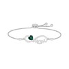 Thumbnail Image 1 of 5.0mm Heart-Shaped Lab-Created Emerald "MOM" Infinity Bolo Bracelet in Sterling Silver - 9"