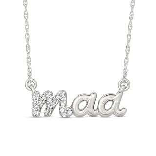 0.04 CT. T.W. Diamond "maa" Script Necklace in 10K Gold
