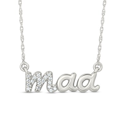 0.04 CT. T.W. Diamond "maa" Script Necklace in 10K Gold