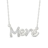 Thumbnail Image 1 of 0.04 CT. T.W. Diamond French "Mere" Necklace in 10K White Gold