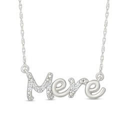 0.04 CT. T.W. Diamond French "Mere" Necklace in 10K White Gold