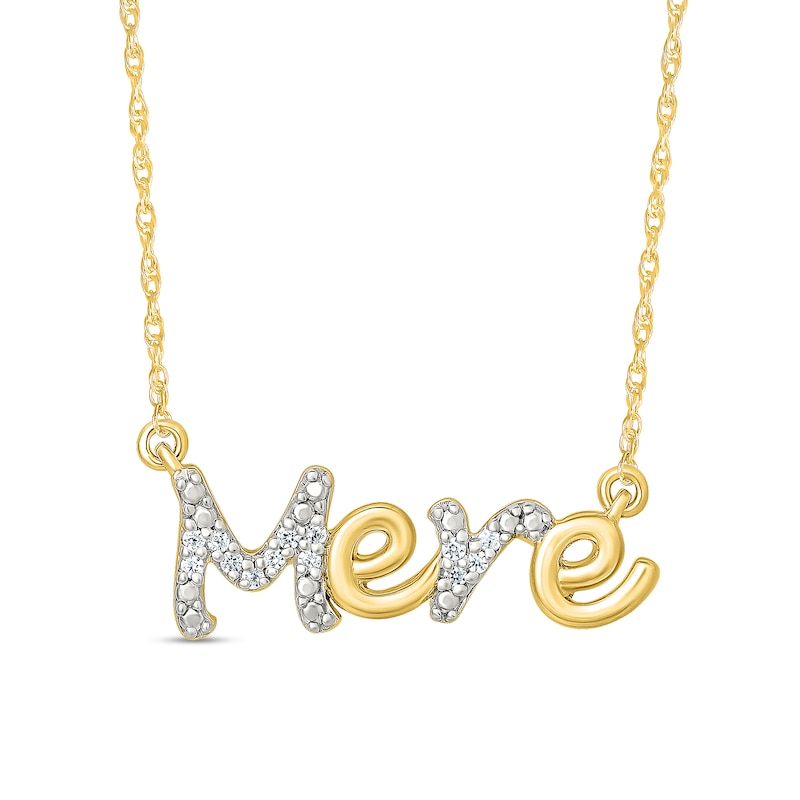 0.04 CT. T.W. Diamond French "Mere" Necklace in 10K Gold