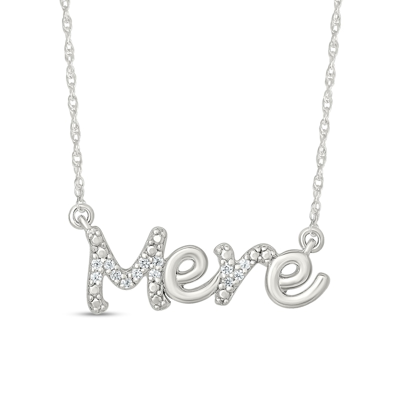 Main Image 1 of 0.04 CT. T.W. Diamond French "Mere" Necklace in Sterling Silver