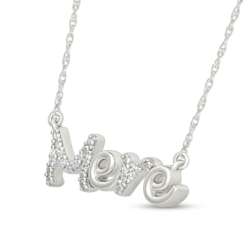 Main Image 2 of 0.04 CT. T.W. Diamond French "Mere" Necklace in Sterling Silver