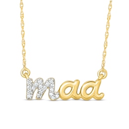 0.04 CT. T.W. Diamond "maa" Script Necklace in 10K Gold