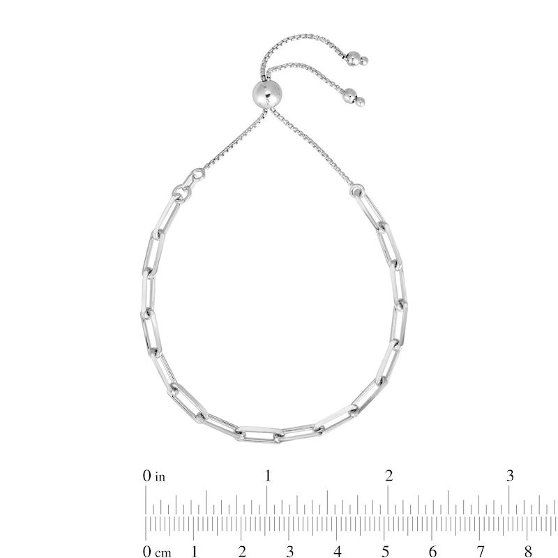 Main Image 2 of 3.8mm Paper Clip-Style Chain-Link Bolo Bracelet in Hollow Sterling Silver - 9.25"