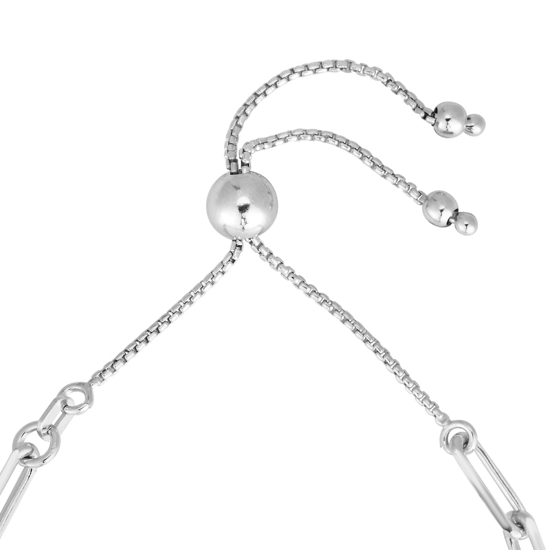 Main Image 3 of 3.8mm Paper Clip-Style Chain-Link Bolo Bracelet in Hollow Sterling Silver - 9.25"