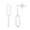 Paper Clip Chain Drop Earrings in Sterling Silver
