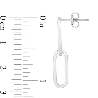 Paper Clip Chain Drop Earrings in Sterling Silver