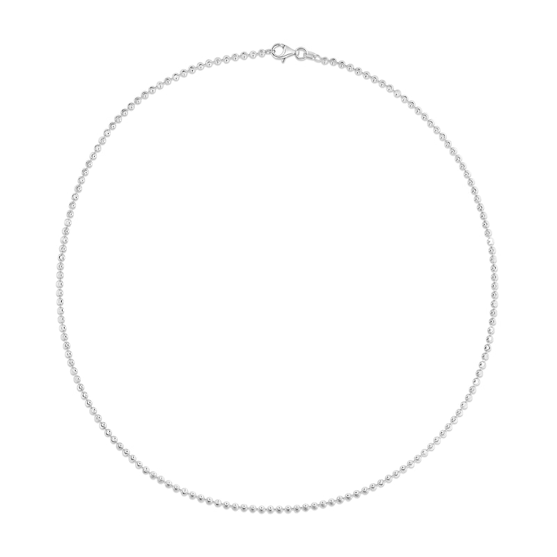Main Image 2 of 2.5mm Diamond-Cut Brilliance Bead Chain Necklace in Solid Sterling Silver - 18"