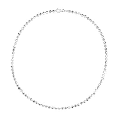 4.0mm Diamond-Cut Brilliance Bead Chain Bracelet in Solid Sterling Silver