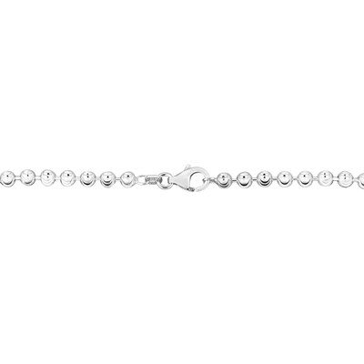 4.0mm Diamond-Cut Brilliance Bead Chain Bracelet in Solid Sterling Silver