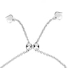 Script "mom" Bead Station Bolo Bracelet in Hollow Sterling Silver - 9.25"