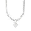 6.0mm Link Chain with Heart Charm Toggle Necklace in Hollow Sterling Silver - 18"