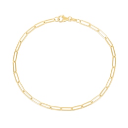 2.5mm Paper Clip Chain Bracelet in Hollow 10K Gold