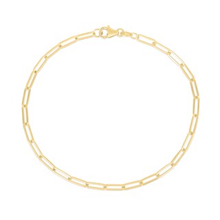 2.5mm Paper Clip Chain Bracelet in Hollow 10K Gold