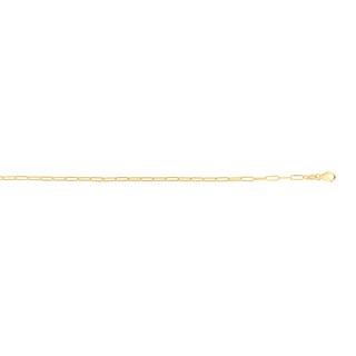 2.5mm Paper Clip Chain Bracelet in Hollow 10K Gold