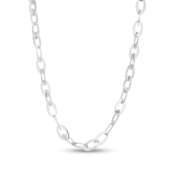 8.7mm Oval Link Chain Necklace in Hollow Sterling Silver - 20"