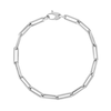 2.0mm Paper Clip Chain Bracelet in Hollow 14K White Gold - 7.5"