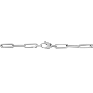 2.0mm Paper Clip Chain Bracelet in Hollow 14K White Gold - 7.5"