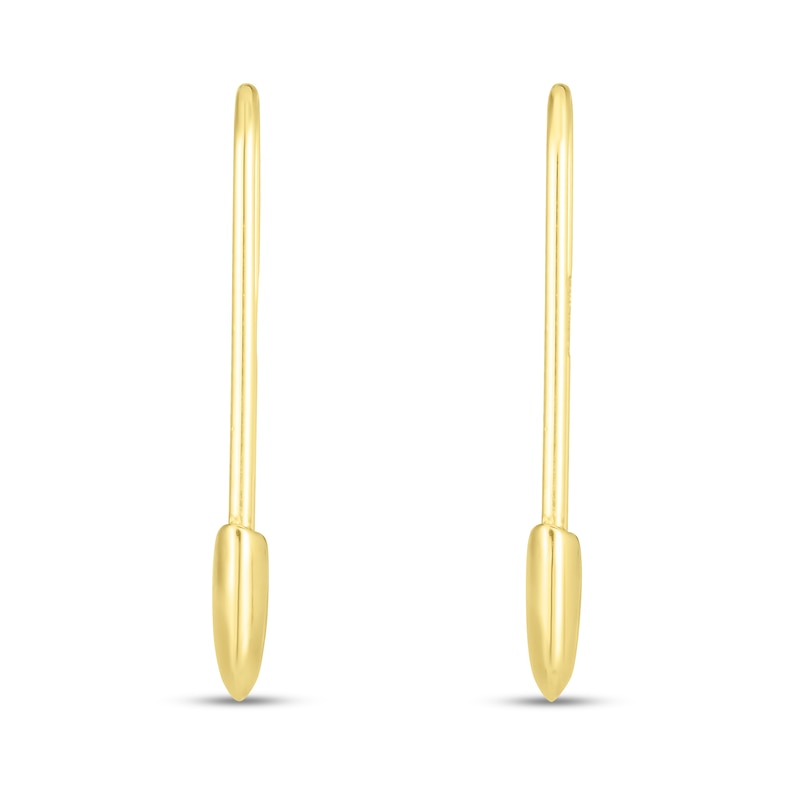 Main Image 2 of Safety Pin Drop Earrings in 14K Gold