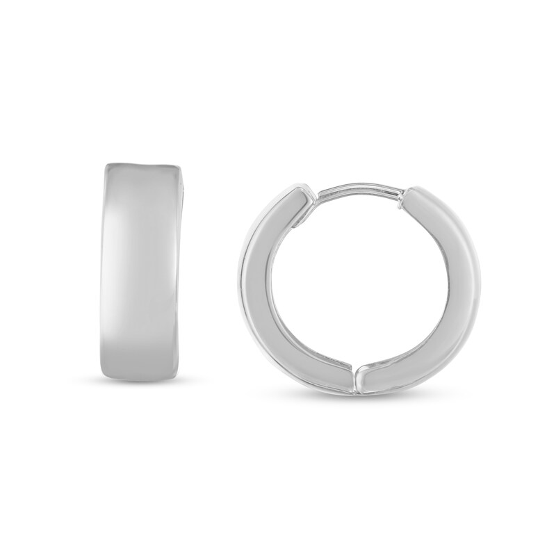 Main Image 2 of 14.5mm Huggie Hoop Earrings in 14K White Gold