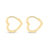 Thumbnail Image 1 of Heart-Shaped Huggie Hoop Earrings in 14K Gold