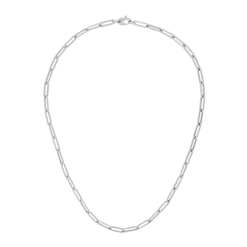 Main Image 2 of 4.2mm Paper Clip Chain Necklace in Hollow 14K White Gold - 18"