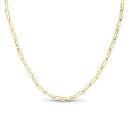 4.2mm Paper Clip Chain Necklace in Hollow 14K Gold - 18"