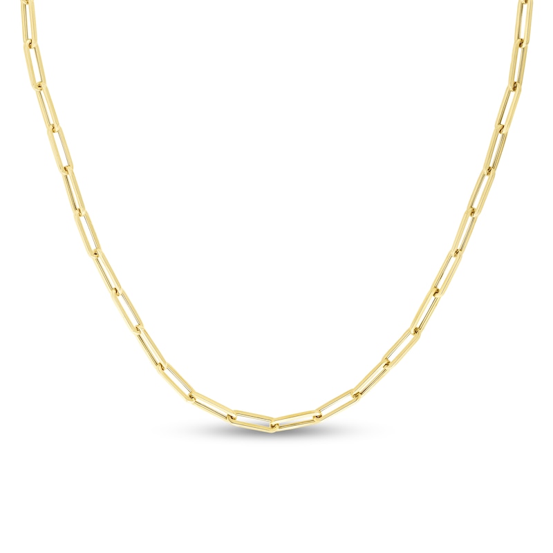 4.2mm Paper Clip Chain Necklace in Hollow 14K Gold - 18"