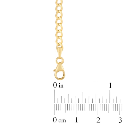 3.4mm Curb Chain with Heart Bracelet in Hollow 14K Gold