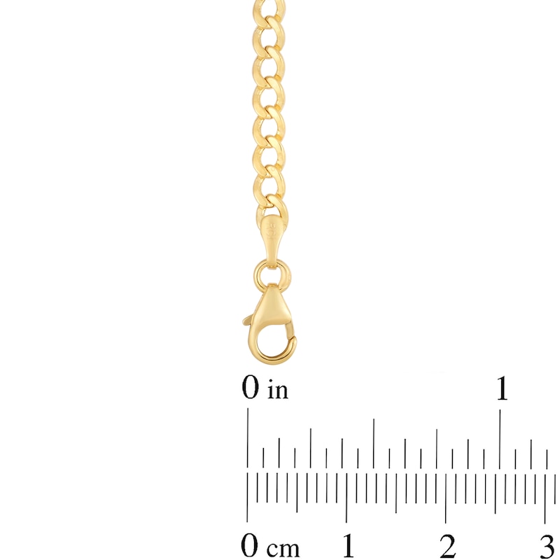 Main Image 2 of 3.4mm Curb Chain with Heart Bracelet in Hollow 14K Gold