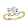 Thumbnail Image 1 of 1.75 CT. T.W. Emerald-Cut and Pear-Shaped Certified Lab-Grown Diamond Toi et Moi Engagement Ring in 14K Gold (F/VS2)