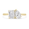 Thumbnail Image 3 of 1.75 CT. T.W. Emerald-Cut and Pear-Shaped Certified Lab-Grown Diamond Toi et Moi Engagement Ring in 14K Gold (F/VS2)
