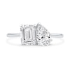 Thumbnail Image 3 of 1.75 CT. T.W. Emerald-Cut and Pear-Shaped Certified Lab-Grown Diamond Toi et Moi Engagement Ring in 14K White Gold