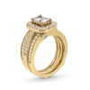 Thumbnail Image 3 of 2.00 CT. T.W. Emerald-Cut Certified Lab-Grown Diamond Frame Vintage-Style Bridal Set in 14K Gold (F/VS2)