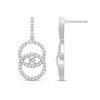 Thumbnail Image 1 of 0.95 CT. T.W. Diamond Intertwined Circle Drop Earrings in 10K White Gold