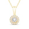 Thumbnail Image 1 of 0.115 CT. T.W. Diamond Frame Pendant in 10K Two-Tone Gold