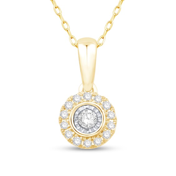 0.115 CT. T.W. Diamond Frame Pendant in 10K Two-Tone Gold