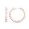0.23 CT. T.W. Diamond and Polished Twist Hoop Earrings in 10K Rose Gold