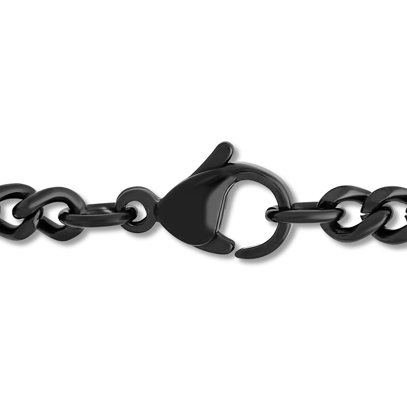 Main Image 3 of Black and Red Carbon Fibre Cross Pendant in Stainless Steel with Black Ion Plate - 24”